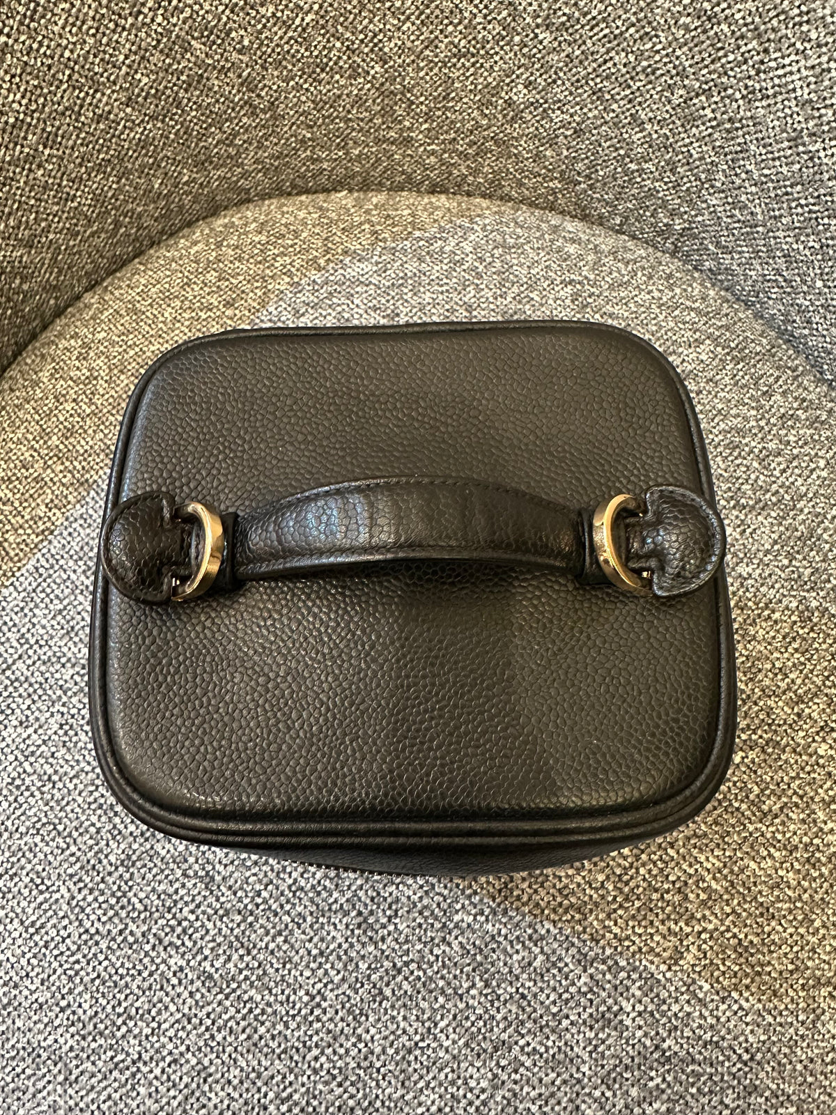 Chanel CC Vanity Case In Black Caviar Leather
