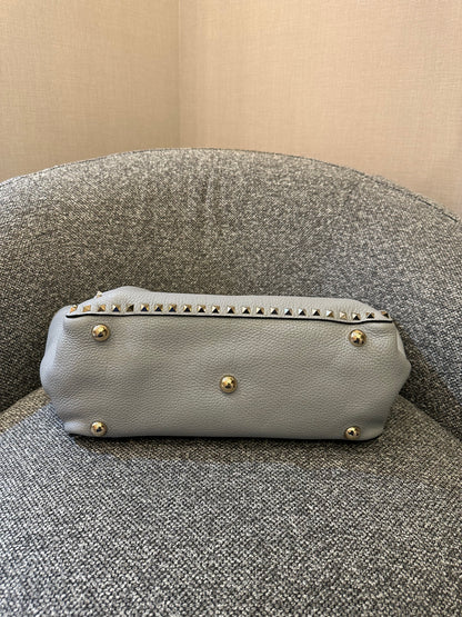 Valentino Garavani Rockstud Tote Bag In Light Blue Leather