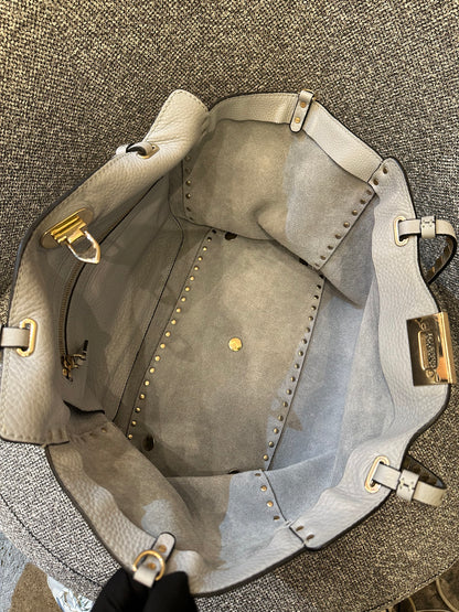 Valentino Garavani Rockstud Tote Bag In Light Blue Leather