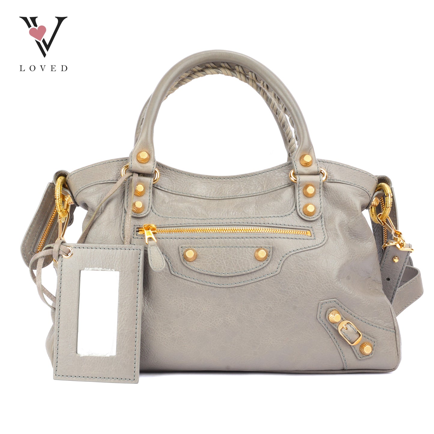Balenciaga Metallic Edge City Handbag in Grey Leather
