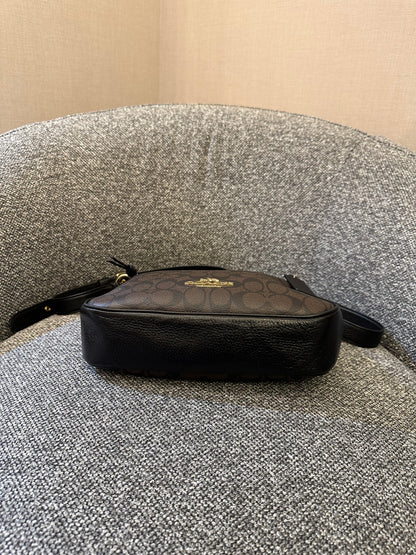 Coach Ellie File Bag In Brown and Black Signature Canvas