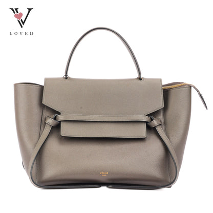 Celine Mini Belt Bag in Grey Grained Calfskin Leather