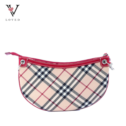 Burberry Nova Check Crescent-Shaped Accessory Pouch