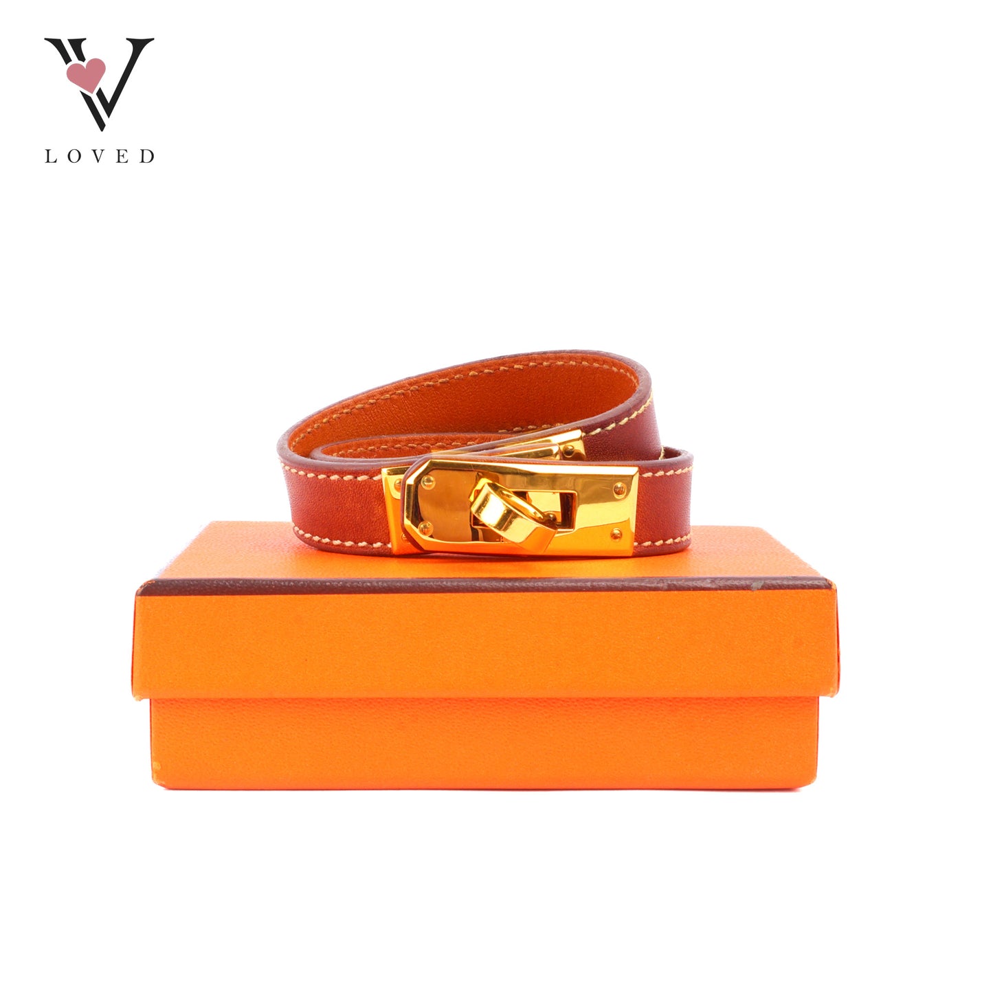 Hermès Kelly Double Tour Bracelet in Brown Leather