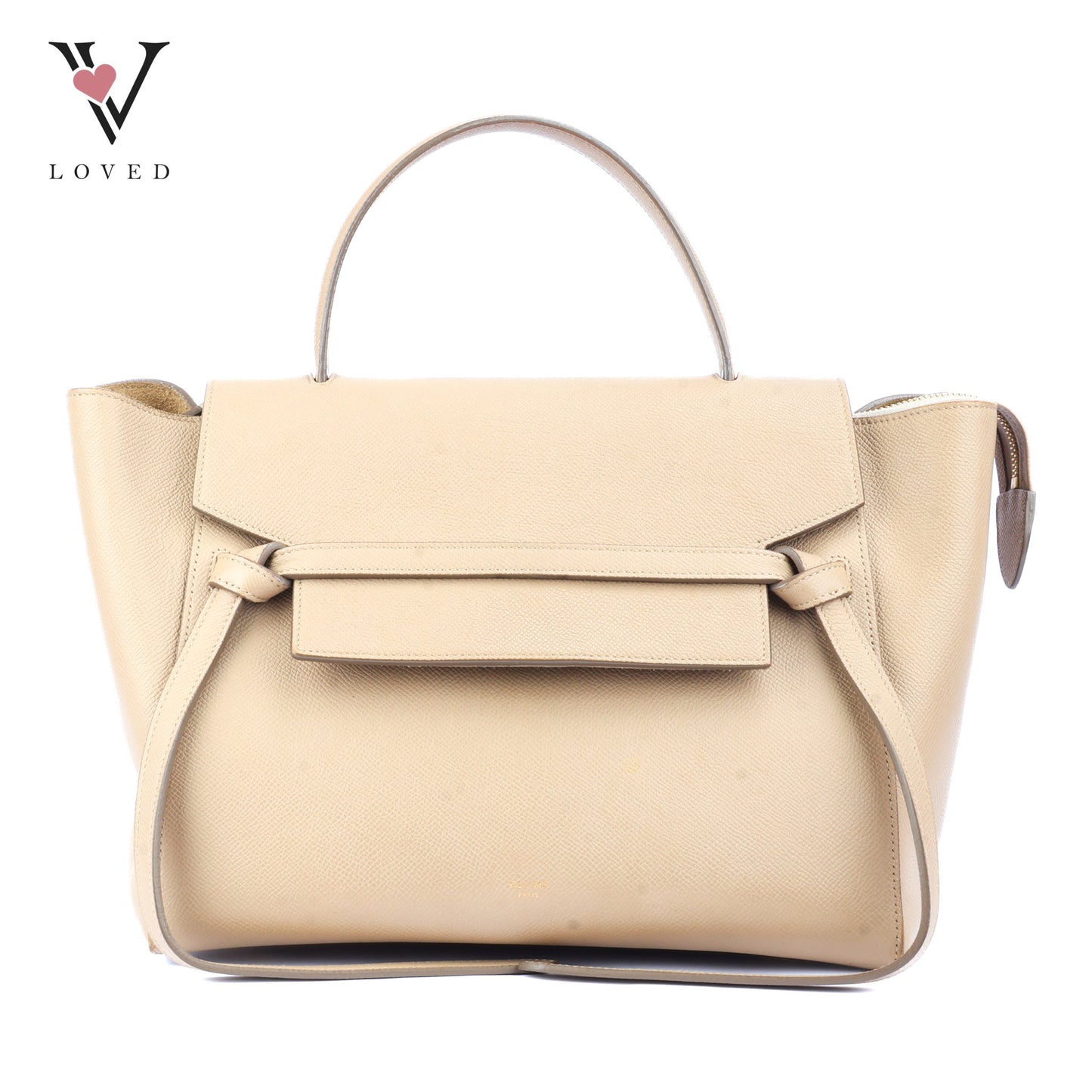 Celine Belt Bag in Beige Grained Calfskin