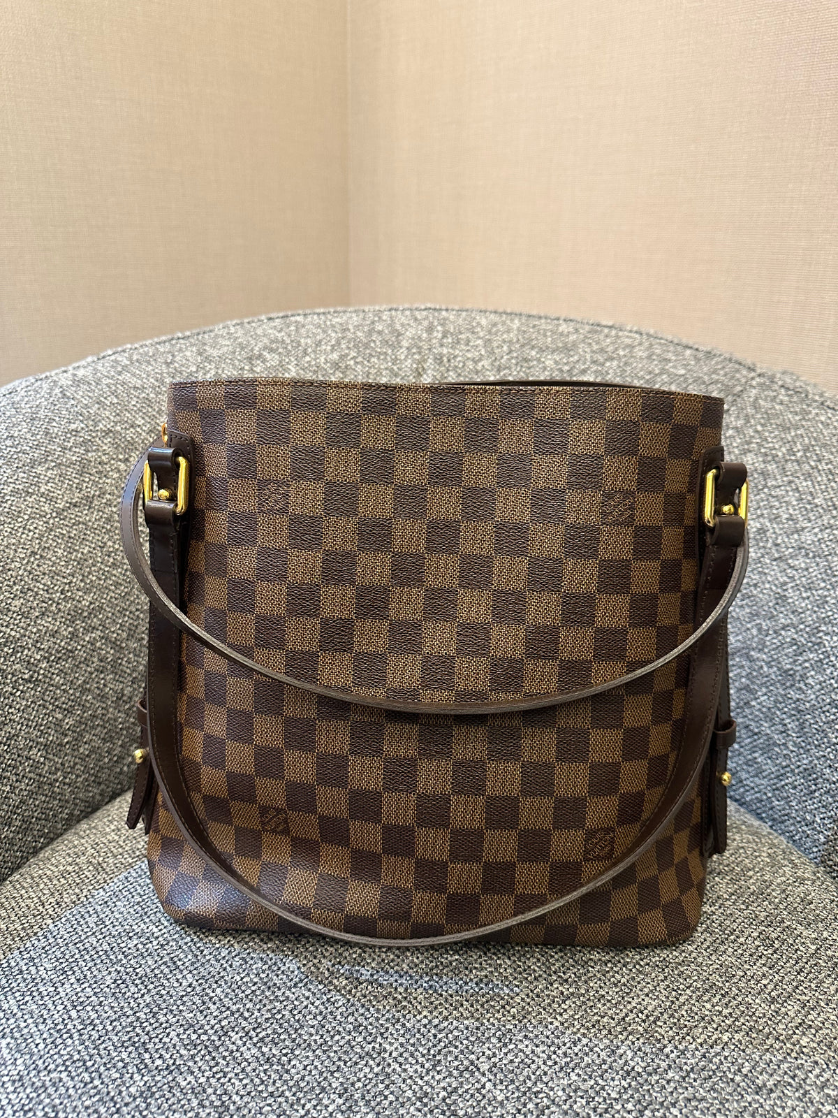 Louis Vuitton Cabas Rivington In Damier Ebene