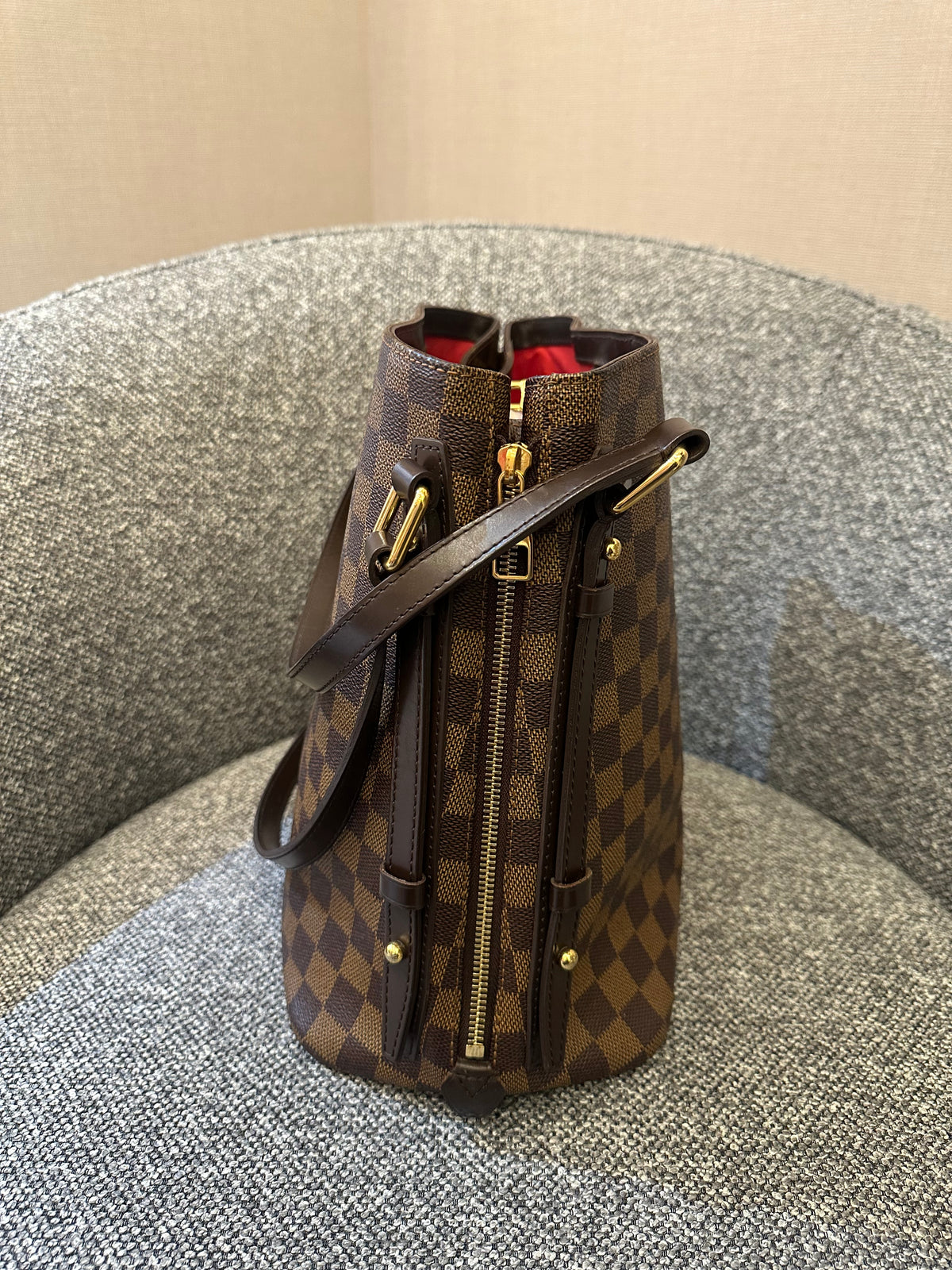 Louis Vuitton Cabas Rivington In Damier Ebene