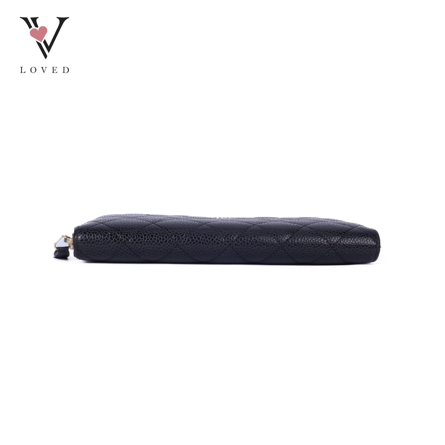 Quilted Caviar Zip Wallet