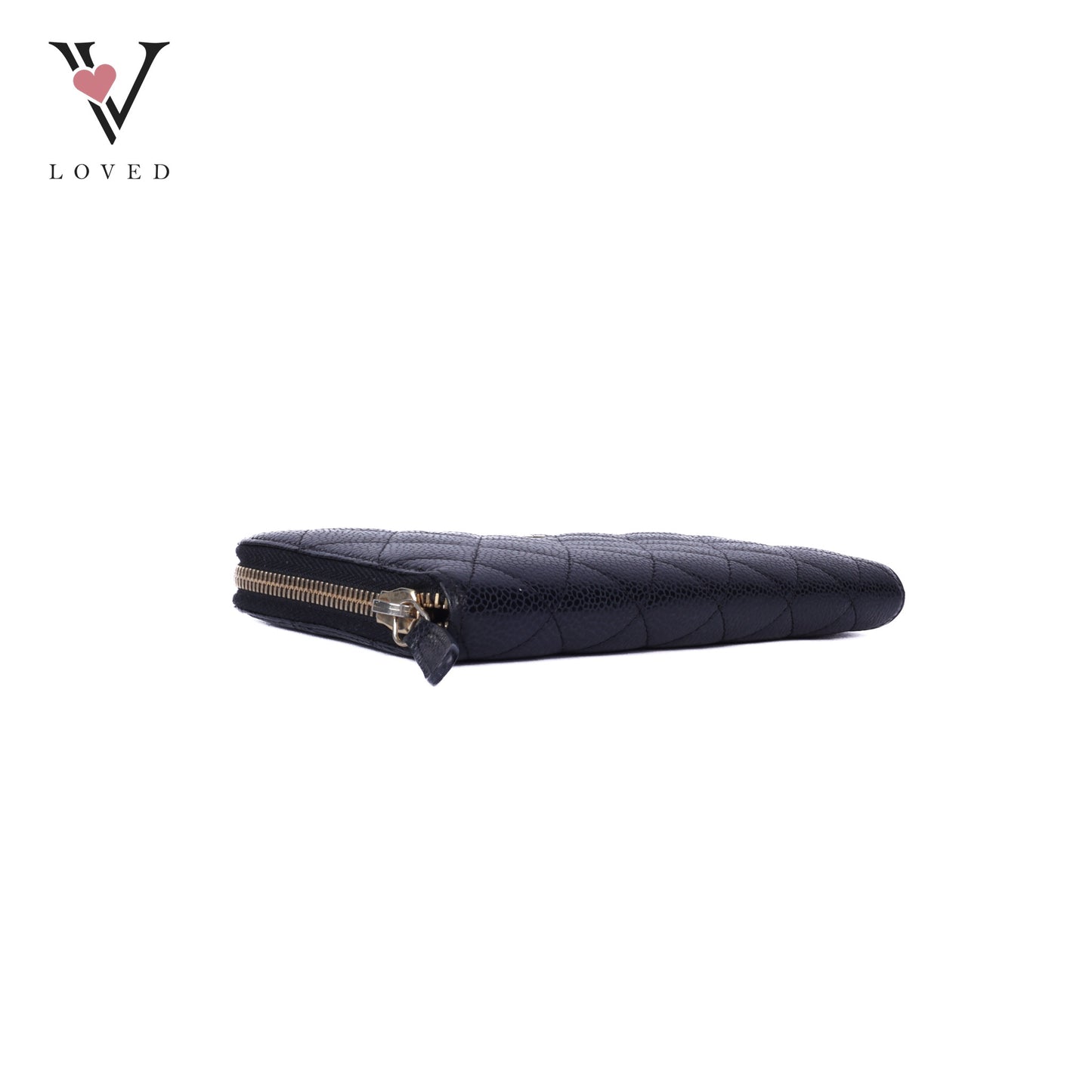 Quilted Caviar Zip Wallet