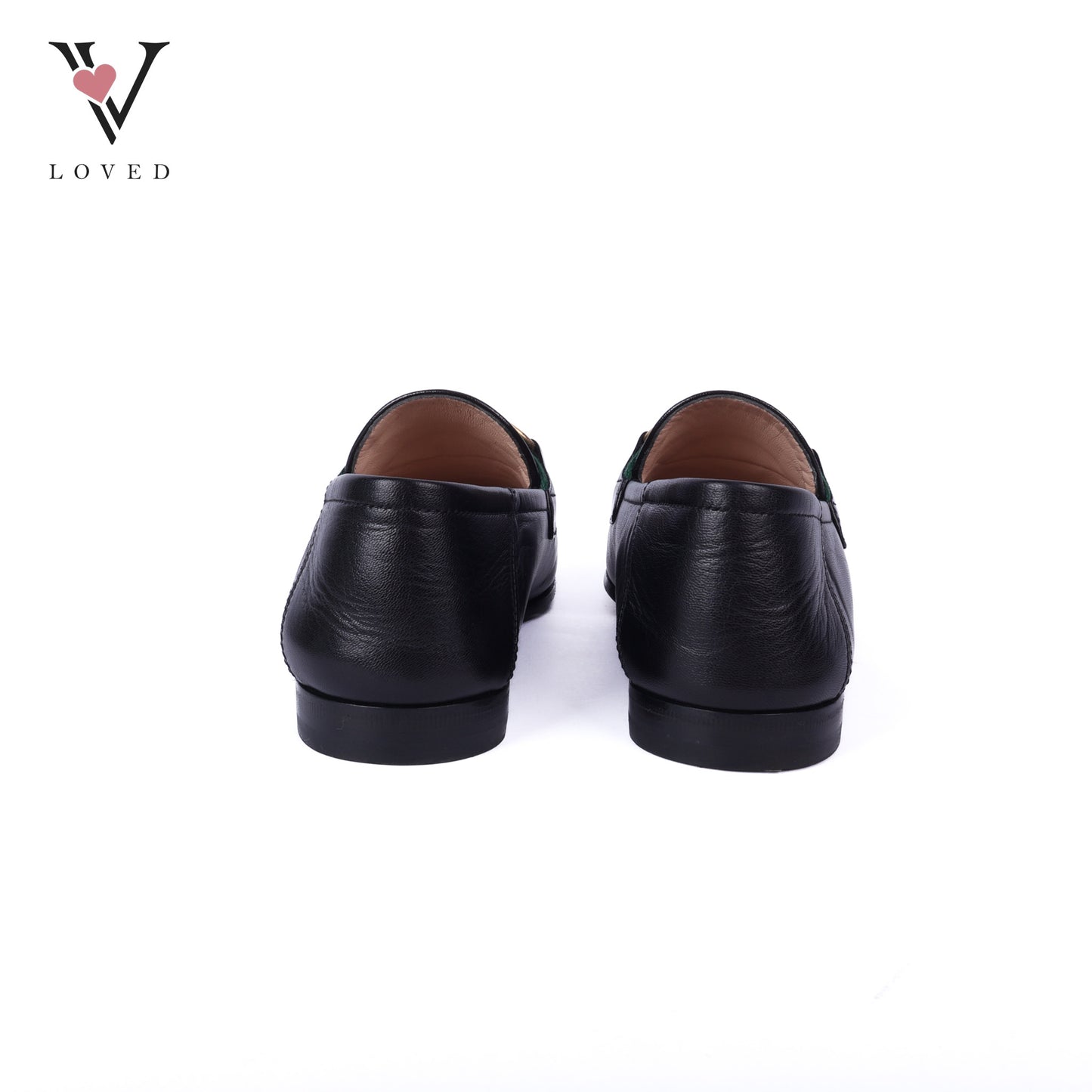 Black Leather Web Horsebit Loafers