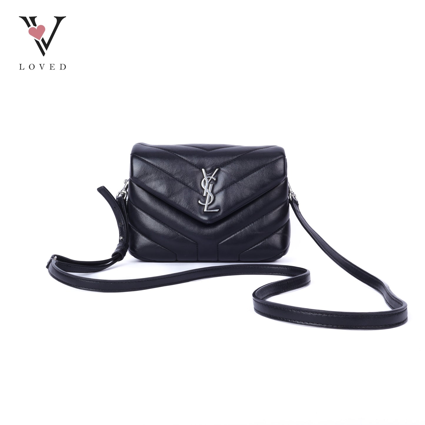 Black Mini Loulou Shoulder Bag In Lambskin