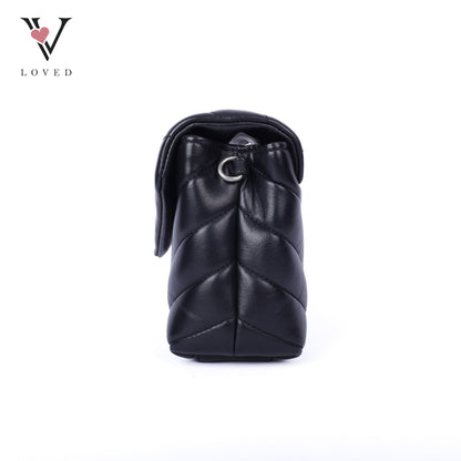 Black Mini Loulou Shoulder Bag In Lambskin