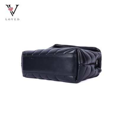 Black Mini Loulou Shoulder Bag In Lambskin