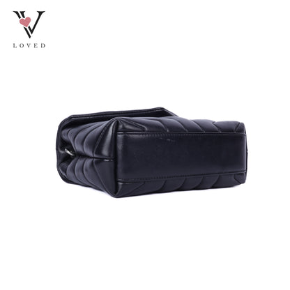 Black Mini Loulou Shoulder Bag In Lambskin