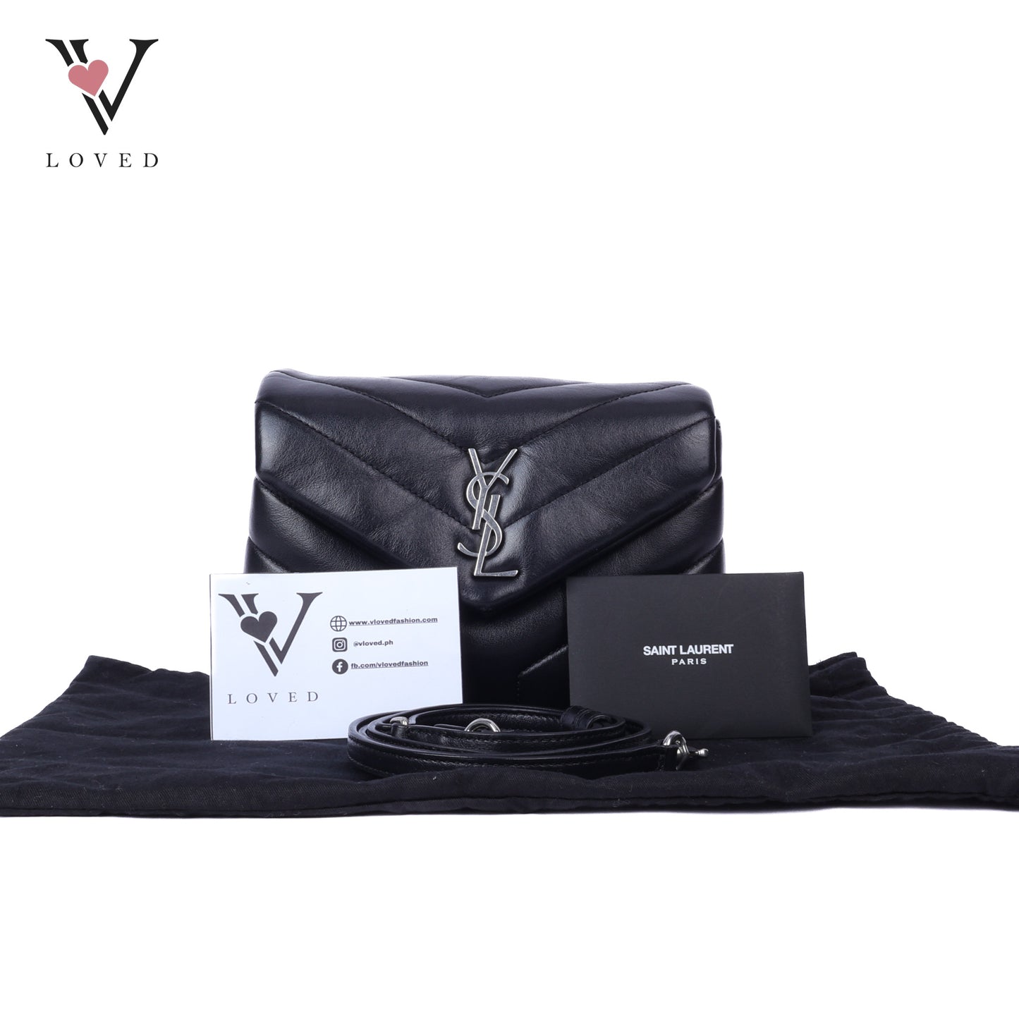 Black Mini Loulou Shoulder Bag In Lambskin