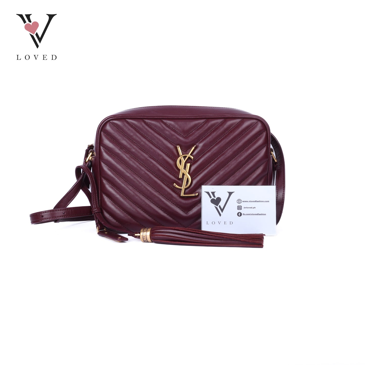 Calfskin Matelasse Monogram Lou Camera Bag In Burgundy