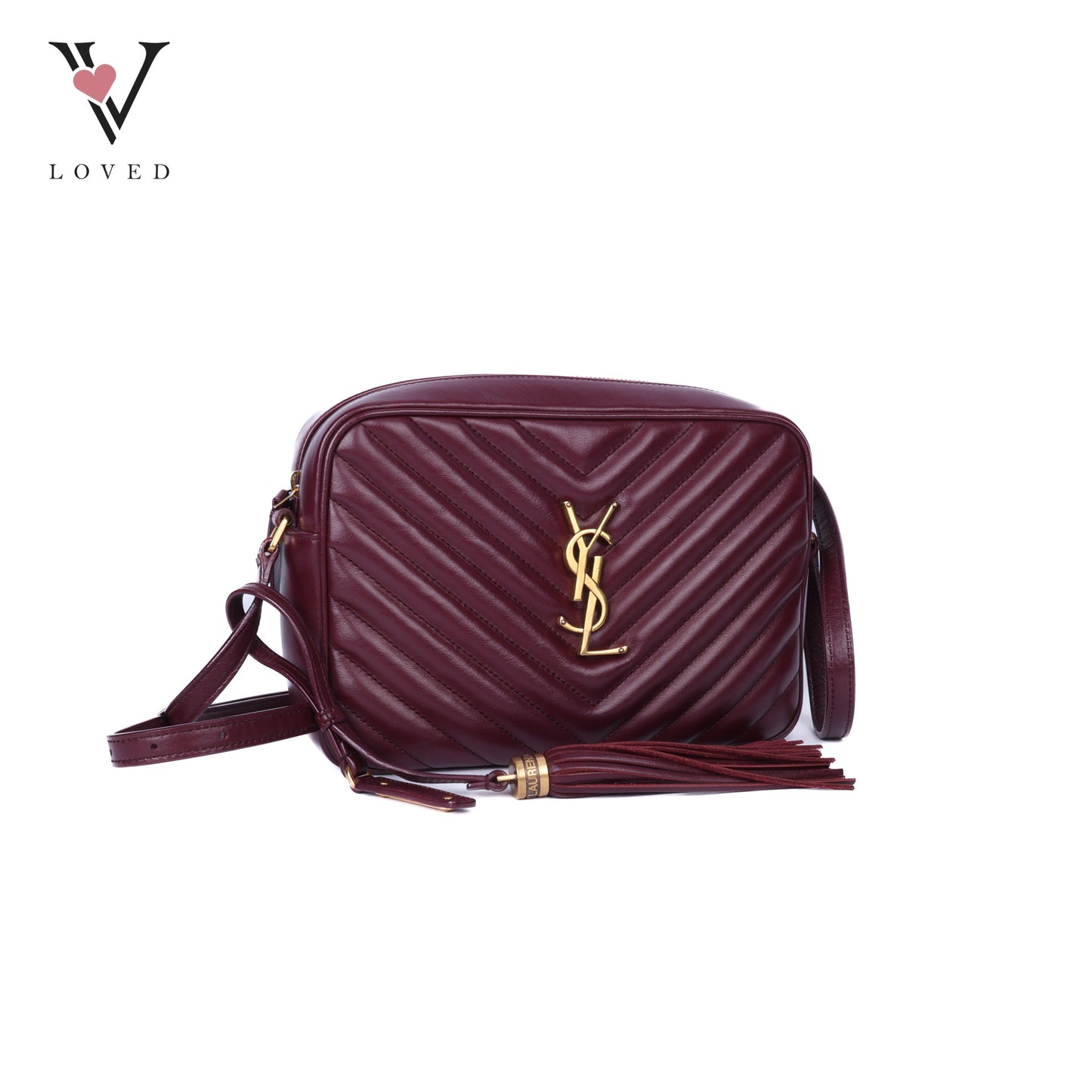 Calfskin Matelasse Monogram Lou Camera Bag In Burgundy
