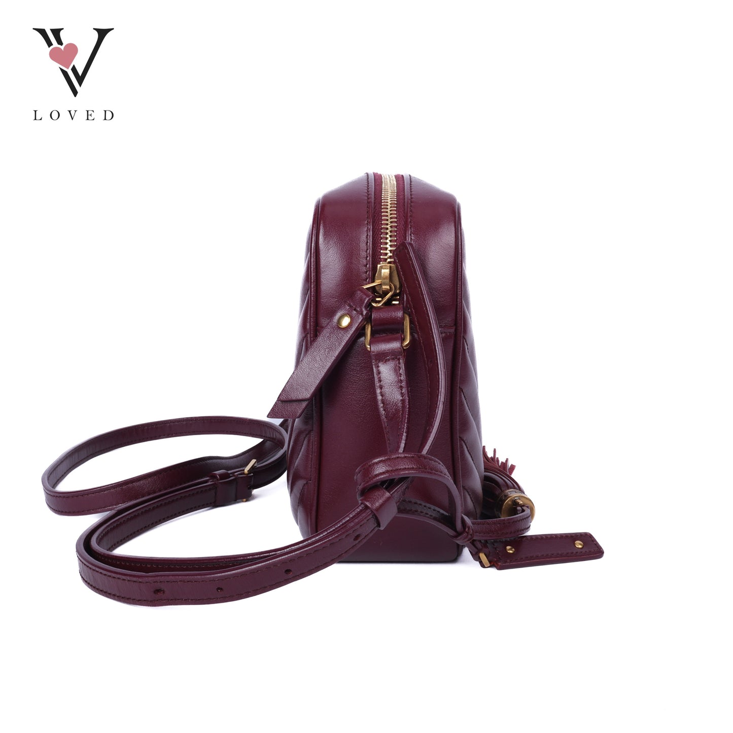 Calfskin Matelasse Monogram Lou Camera Bag In Burgundy