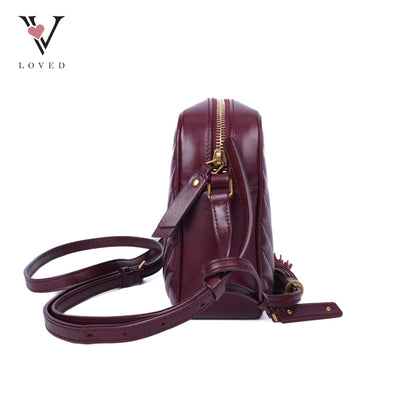 Calfskin Matelasse Monogram Lou Camera Bag In Burgundy