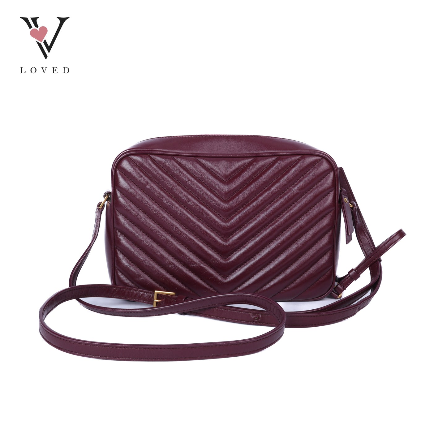 Calfskin Matelasse Monogram Lou Camera Bag In Burgundy