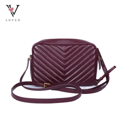 Calfskin Matelasse Monogram Lou Camera Bag In Burgundy