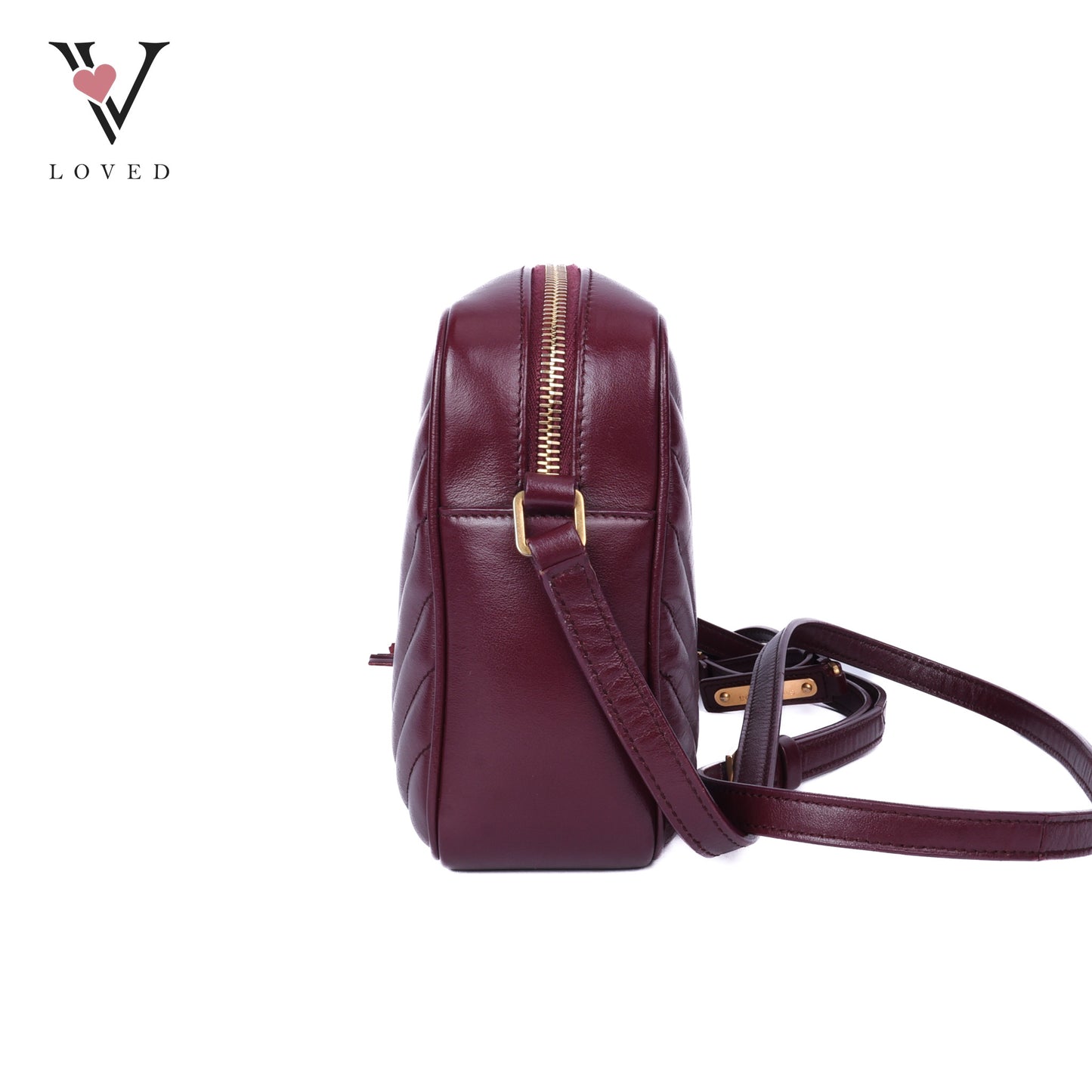 Calfskin Matelasse Monogram Lou Camera Bag In Burgundy