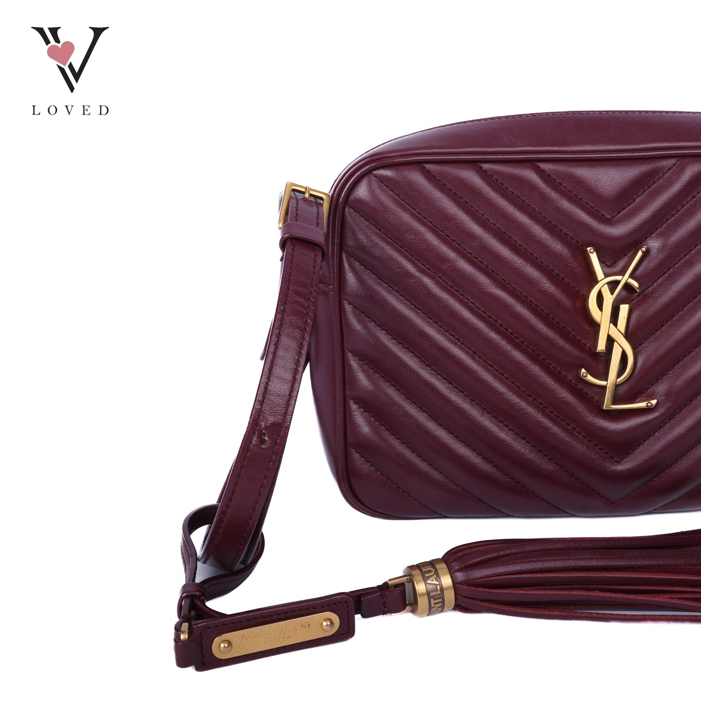 Calfskin Matelasse Monogram Lou Camera Bag In Burgundy