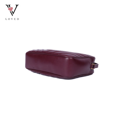 Calfskin Matelasse Monogram Lou Camera Bag In Burgundy
