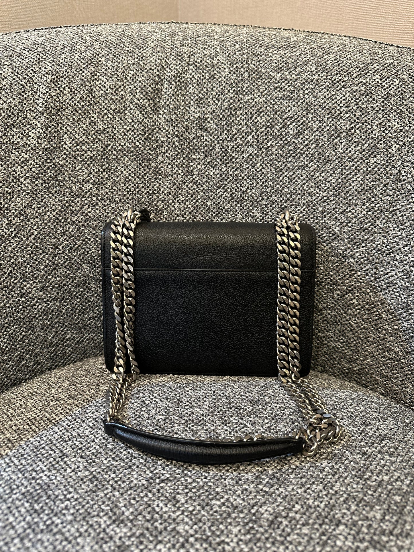 Yves Saint Laurent Sunset Bag In Black Leather