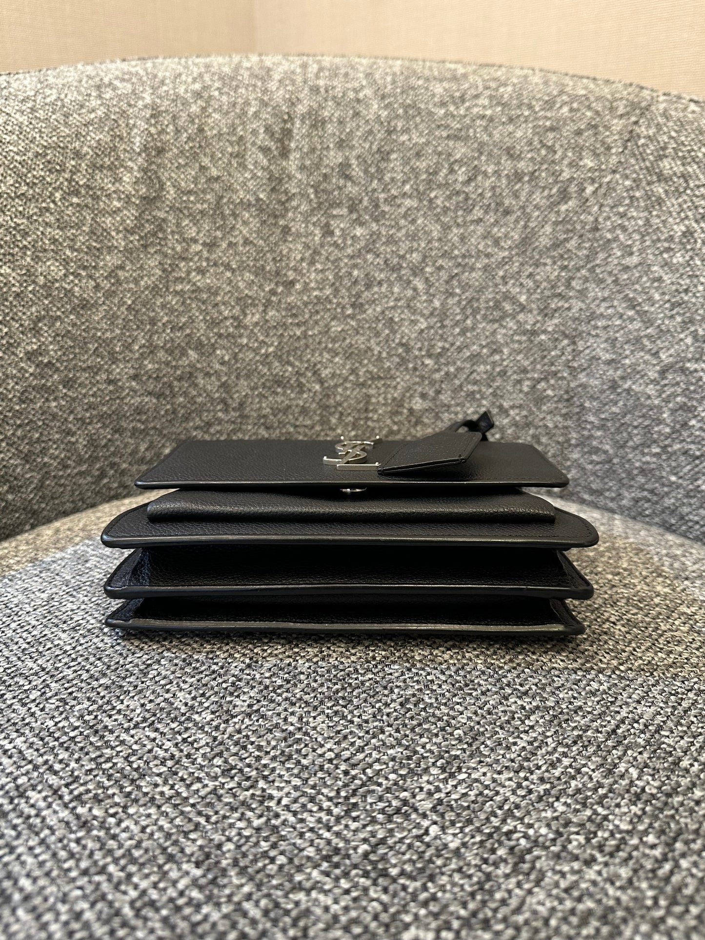 Yves Saint Laurent Sunset Bag In Black Leather