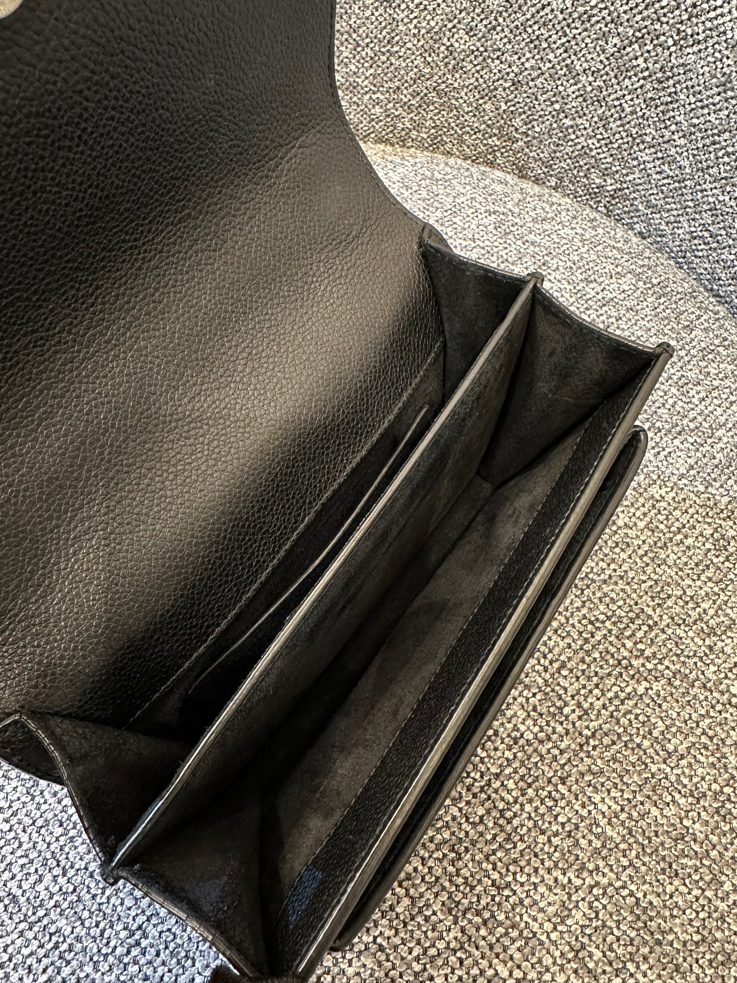 Yves Saint Laurent Sunset Bag In Black Leather