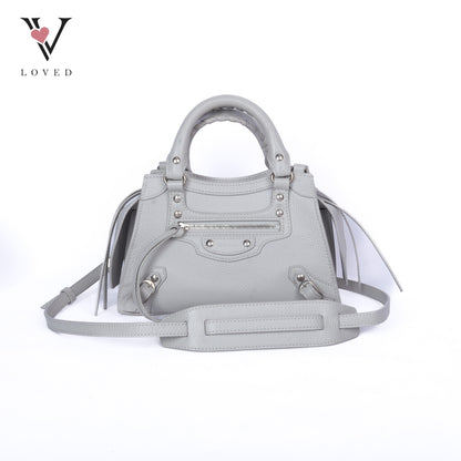 Grey Neo Classic City Mini Leather Handbag