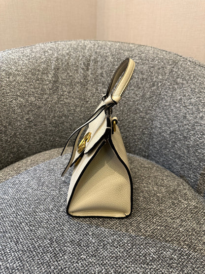 Gucci GG Marmont Top Handle Bag In Off-White Leather