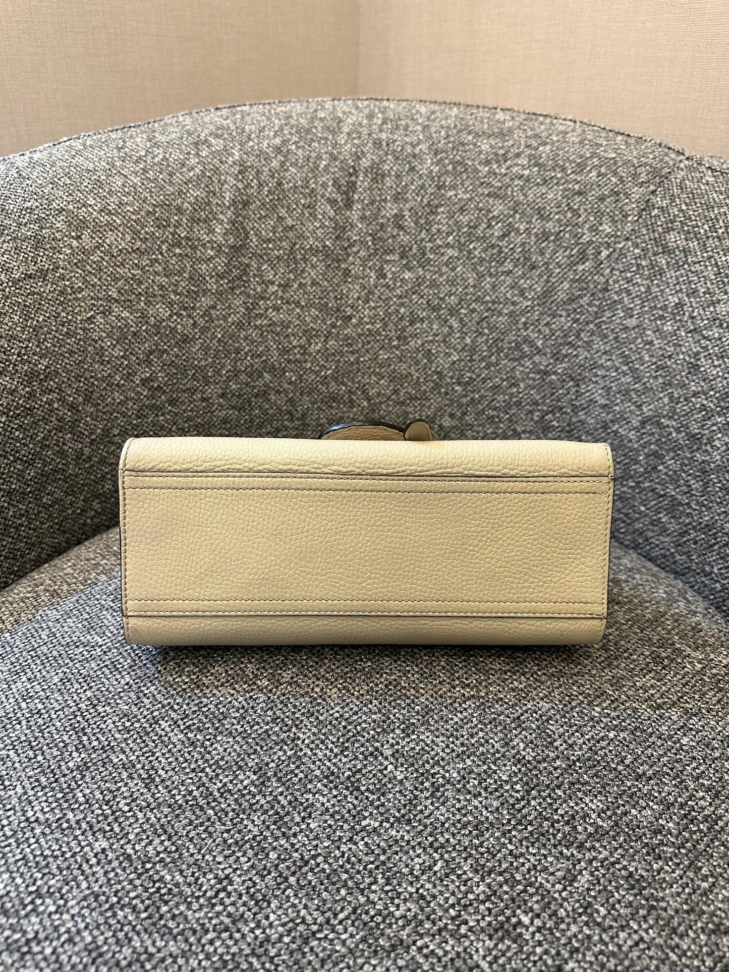 Gucci GG Marmont Top Handle Bag In Off-White Leather