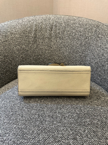 Gucci GG Marmont Top Handle Bag In Off-White Leather