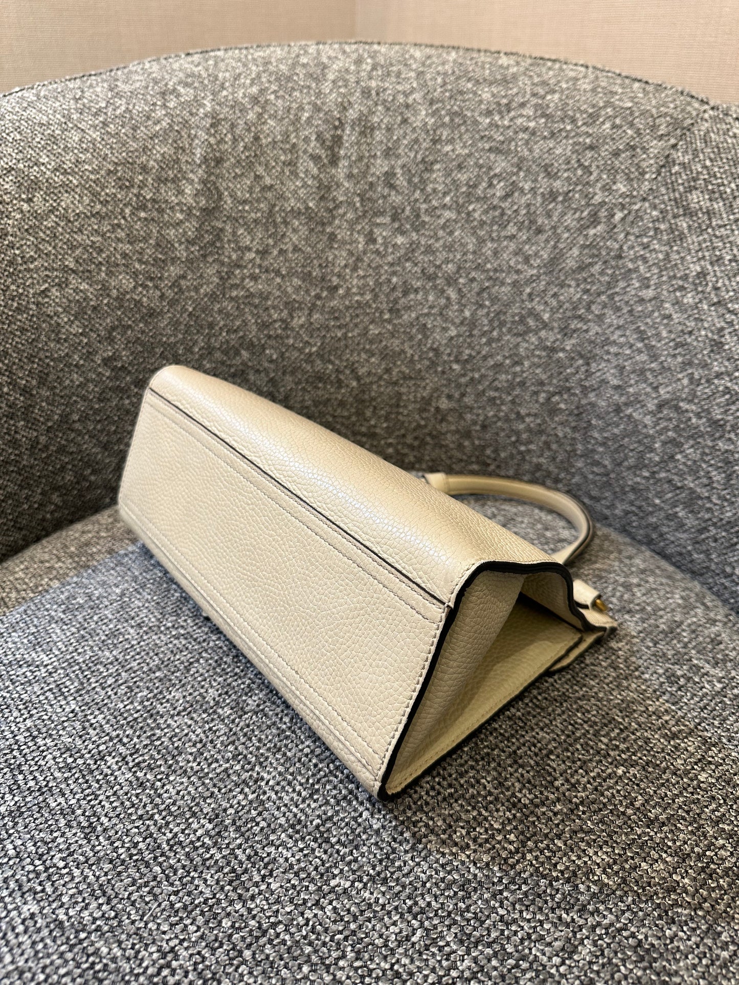 Gucci GG Marmont Top Handle Bag In Off-White Leather