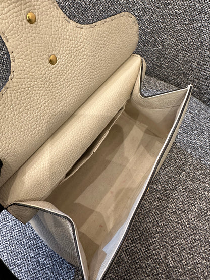Gucci GG Marmont Top Handle Bag In Off-White Leather