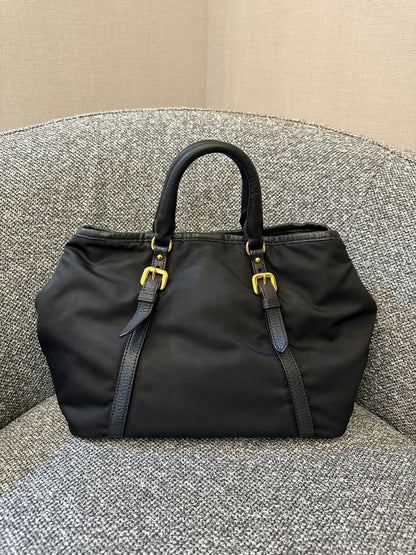 Prada Tessuto Two-Way Bag In Black Nylon