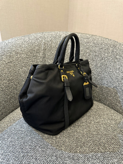 Prada Tessuto Two-Way Bag In Black Nylon