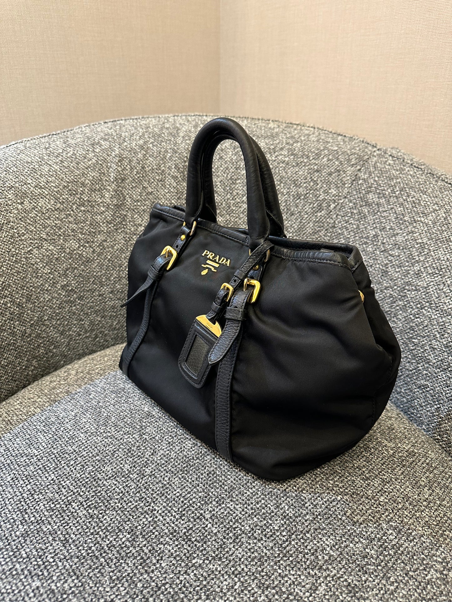 Prada Tessuto Two-Way Bag In Black Nylon