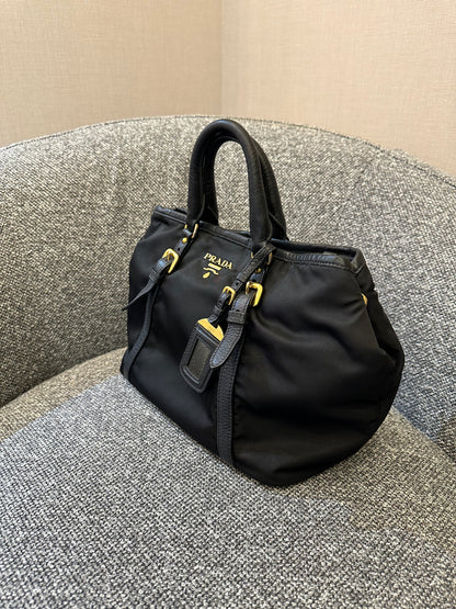 Prada Tessuto Two-Way Bag In Black Nylon