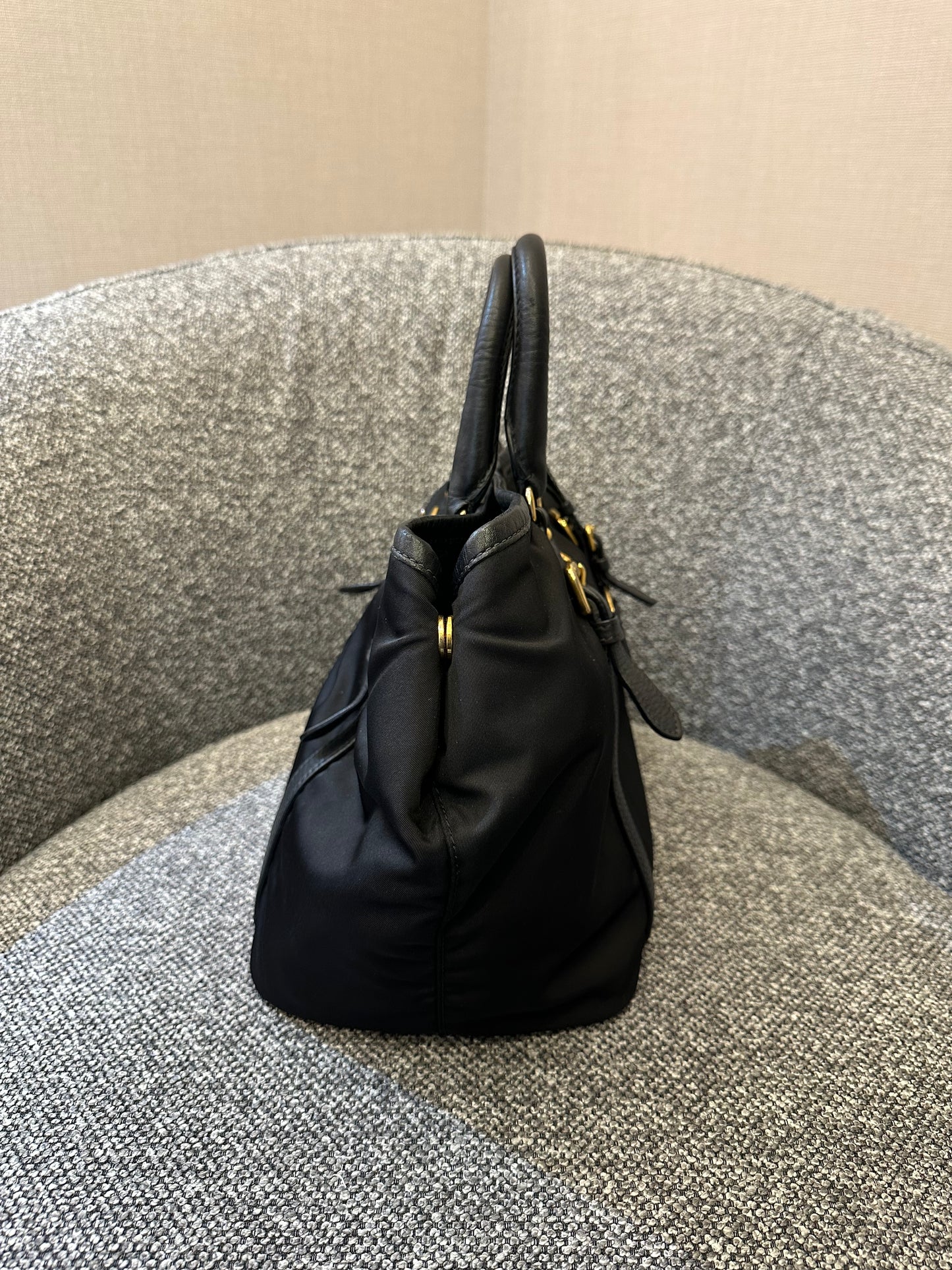 Prada Tessuto Two-Way Bag In Black Nylon