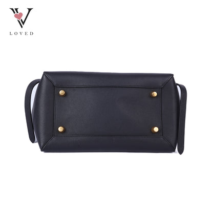 Black Leather Mini Belt Bag