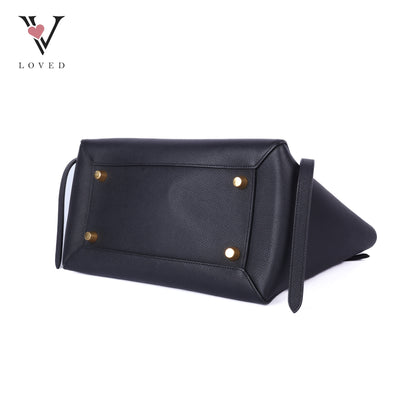 Black Leather Mini Belt Bag