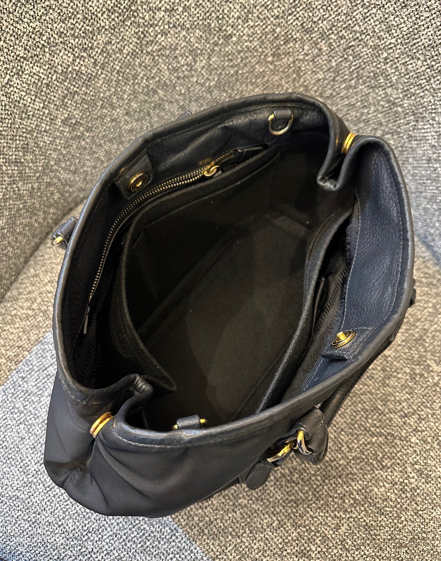 Prada Tessuto Two-Way Bag In Black Nylon