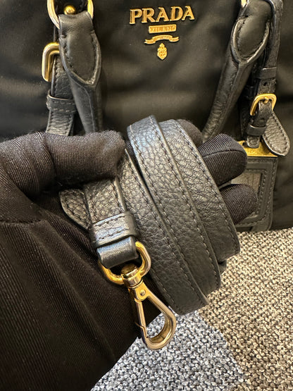 Prada Tessuto Two-Way Bag In Black Nylon