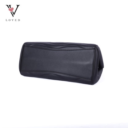 Noir Calf Leather New Wave Chain Tote Bag