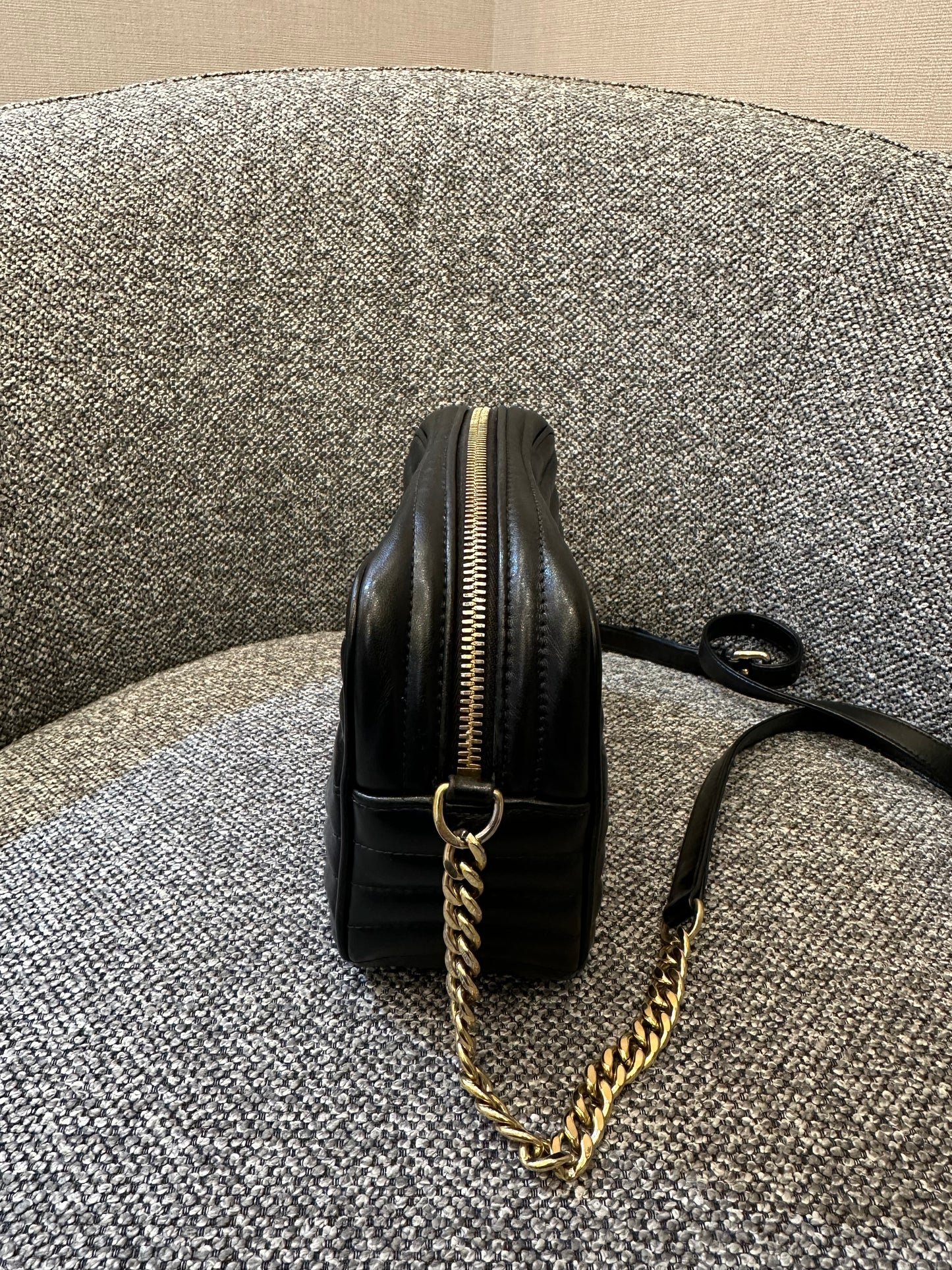 Prada Diagramme Camera Bag In Black Leather