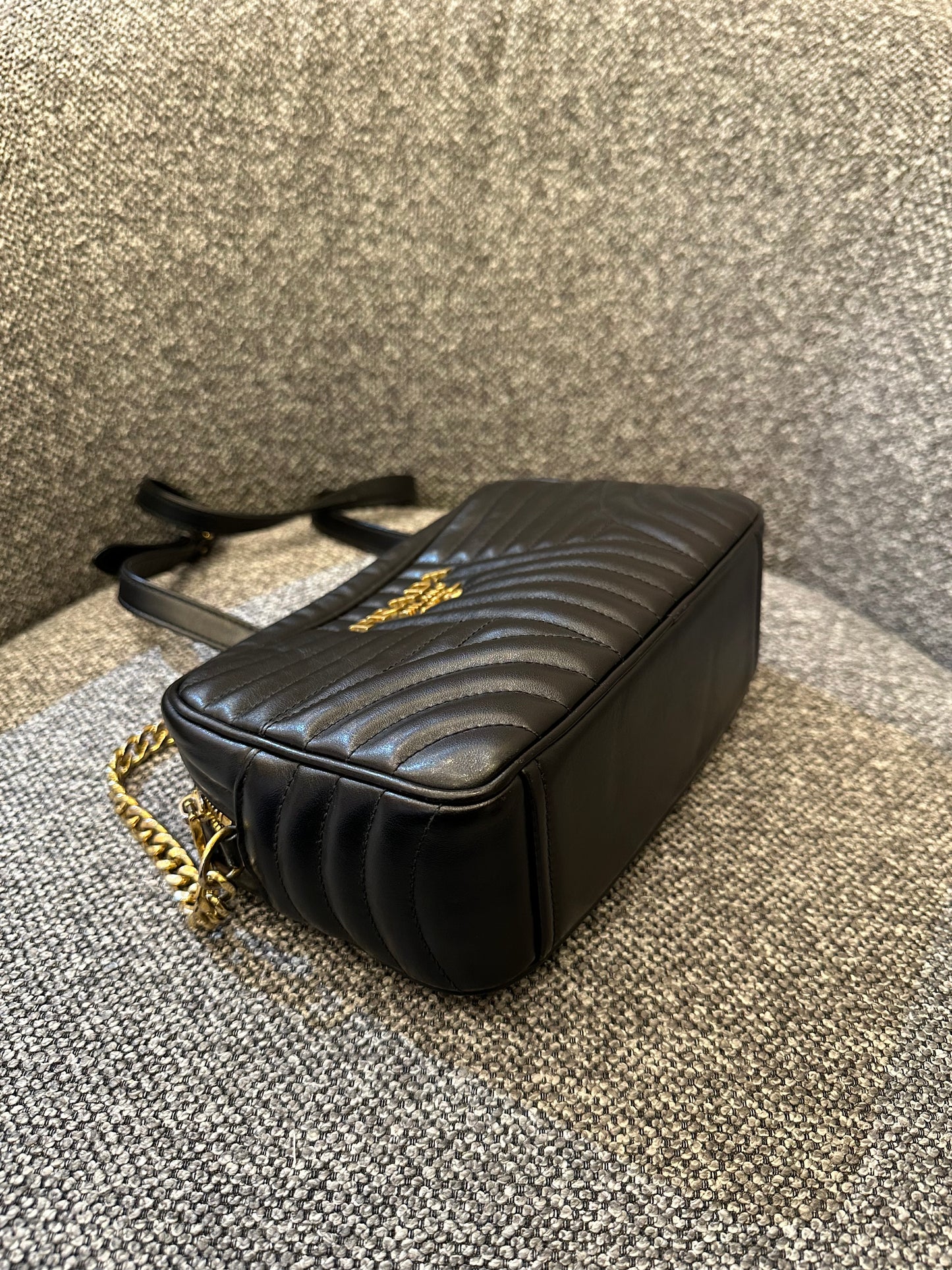 Prada Diagramme Camera Bag In Black Leather