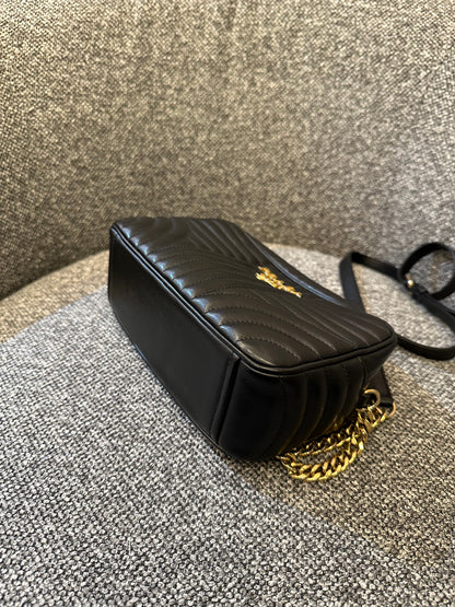 Prada Diagramme Camera Bag In Black Leather